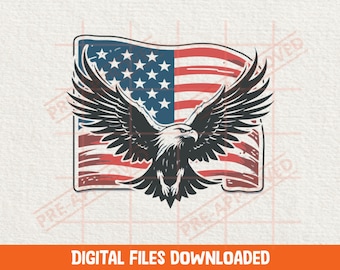 Patriotic Eagle Png American Eagle Png 4th Of July Eagle Png American Flag Png Veteran Eagle png Digital Download