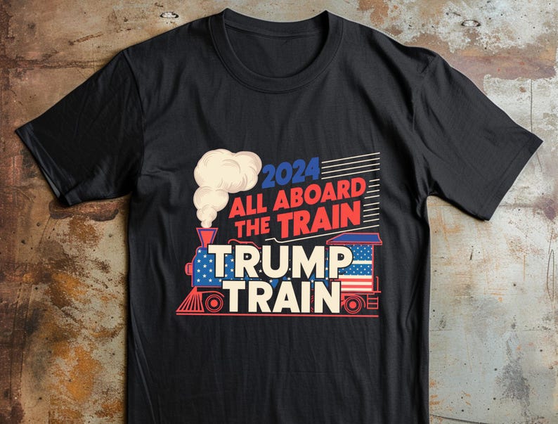 Trump 2024 Png, Trump Train Png, USA American Flag Png, Patriotic Trump