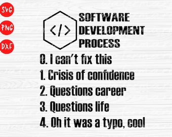 Funny Coding SVG: Software Development Process (Digital Download)