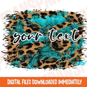 Sublimatie luipaardprint en turkoois steen achtergrond png, png-bestand backsplash