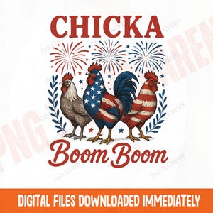 Funny Chicken 4th Of July PNG: Patriotic Farmer USA Flag (Digital Download)