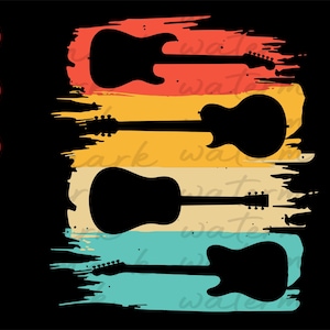 Vintage Guitar svg, Music Band Guitaris svg, Guitar Svg, Music Svg