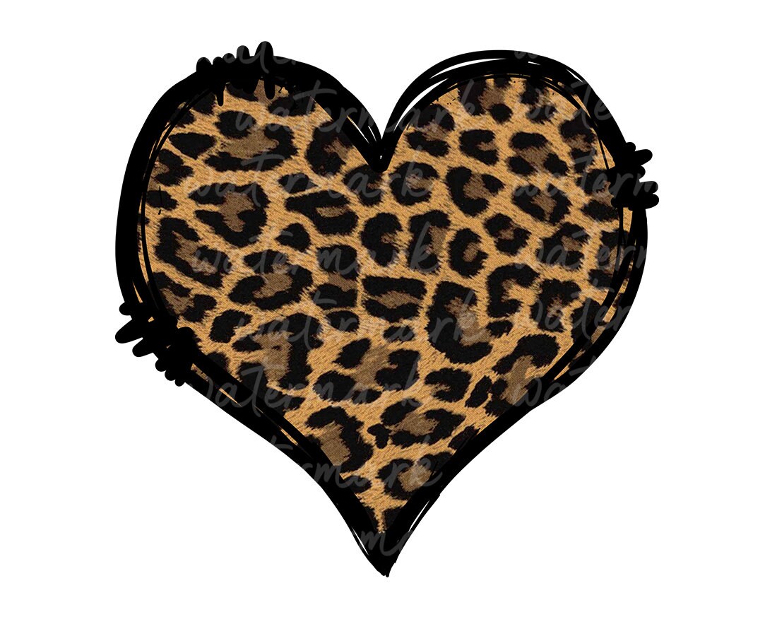 Leopard Heart PNG Leopard Heart Sublimation Leopard Heart Etsy
