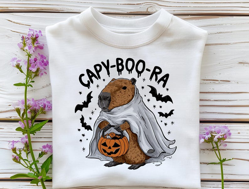 Capybara Halloween Ghost Png, Cute Capybara Sublimation, Spooky ...