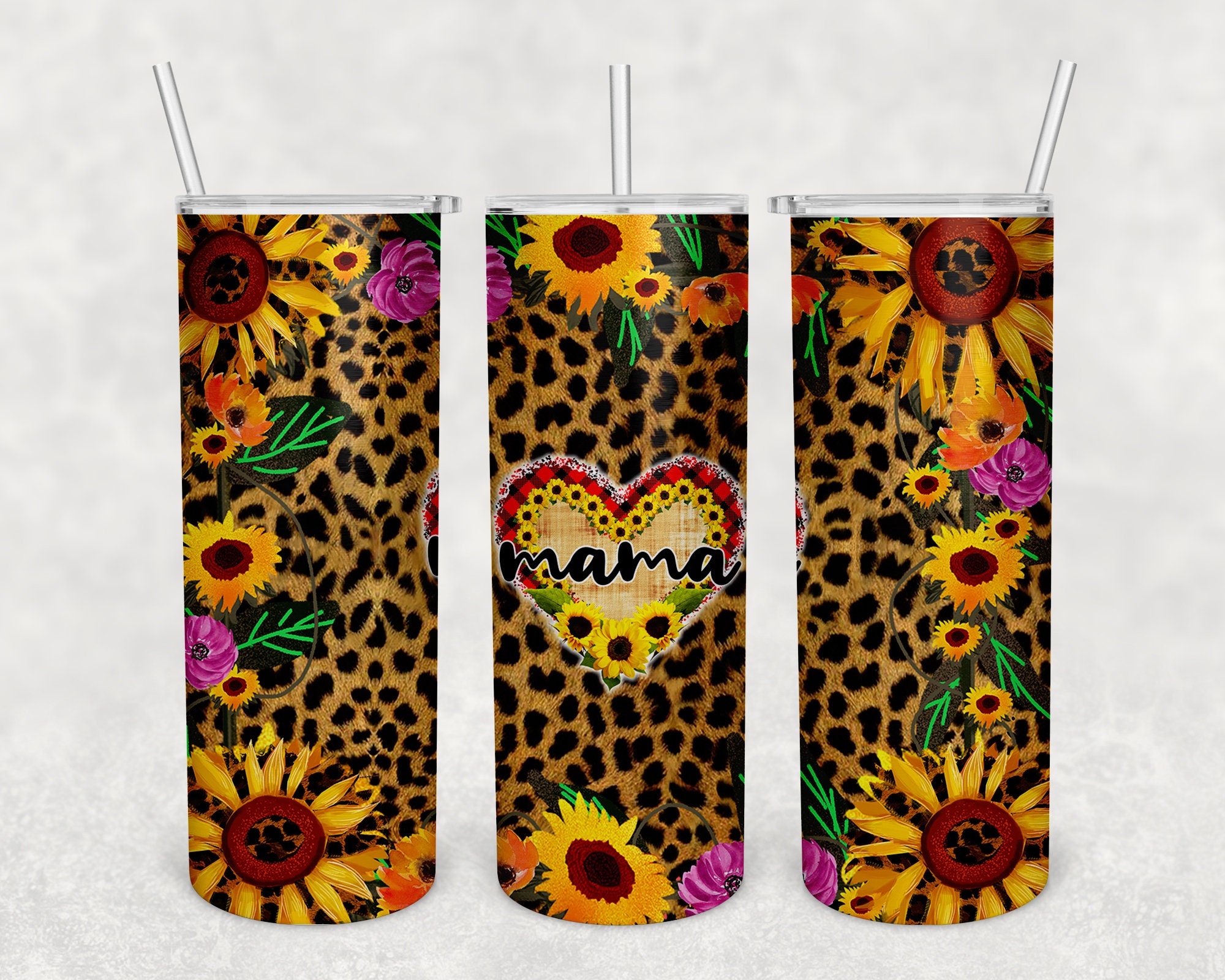 Leopard Mama Sublimation Design for Skinny Tumbler 20oz Design | Etsy