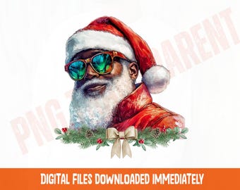 Schwarzer Weihnachtsmann-Hintergrund Für Fotos – Afroamerikanischer Santa Mit Rentier & Baum – Fotobanner Für Party & Dekoration