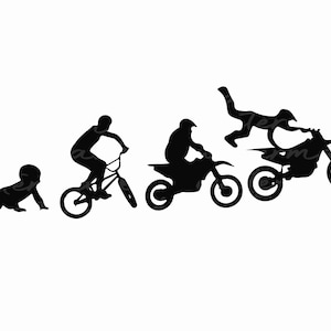 Dirt Bike Evolution SVG: Motocross Racing PNG, DXF (Digital Download)