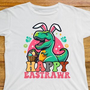 T Rex Easter Svg, Bunny Dinosaur Eggs Svg, Boys Kids Easter Png, Easter ...
