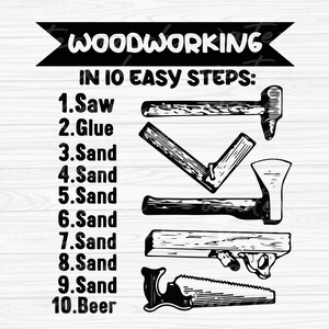 10 Easy Steps of Woodworking svg, Funny Wood Working Worker svg, Carpenter Svg File, Fathers Day Svg, Carpenter Png