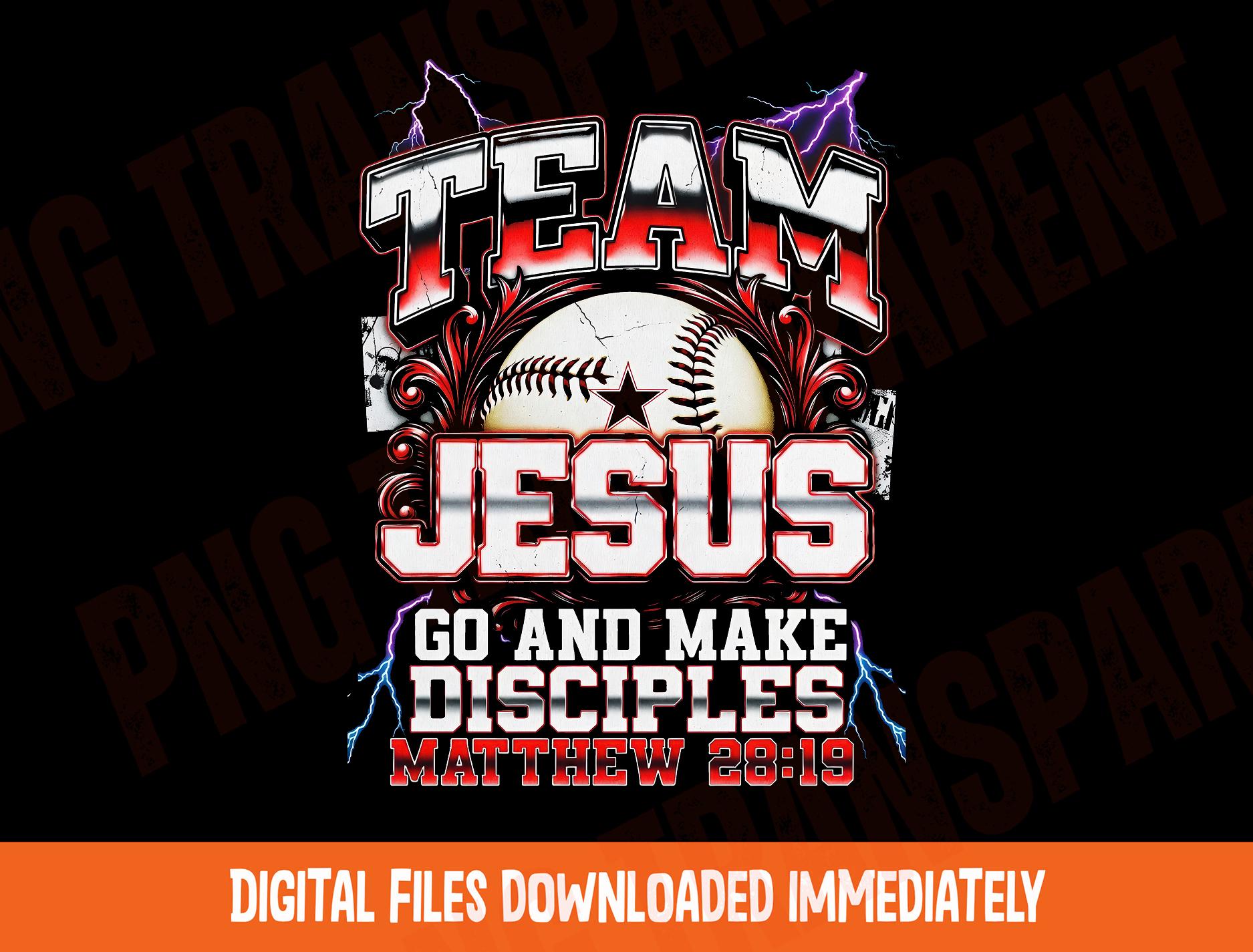 Jesus Baseball Team PNG: Christian Sublimation Design (digital Download ...