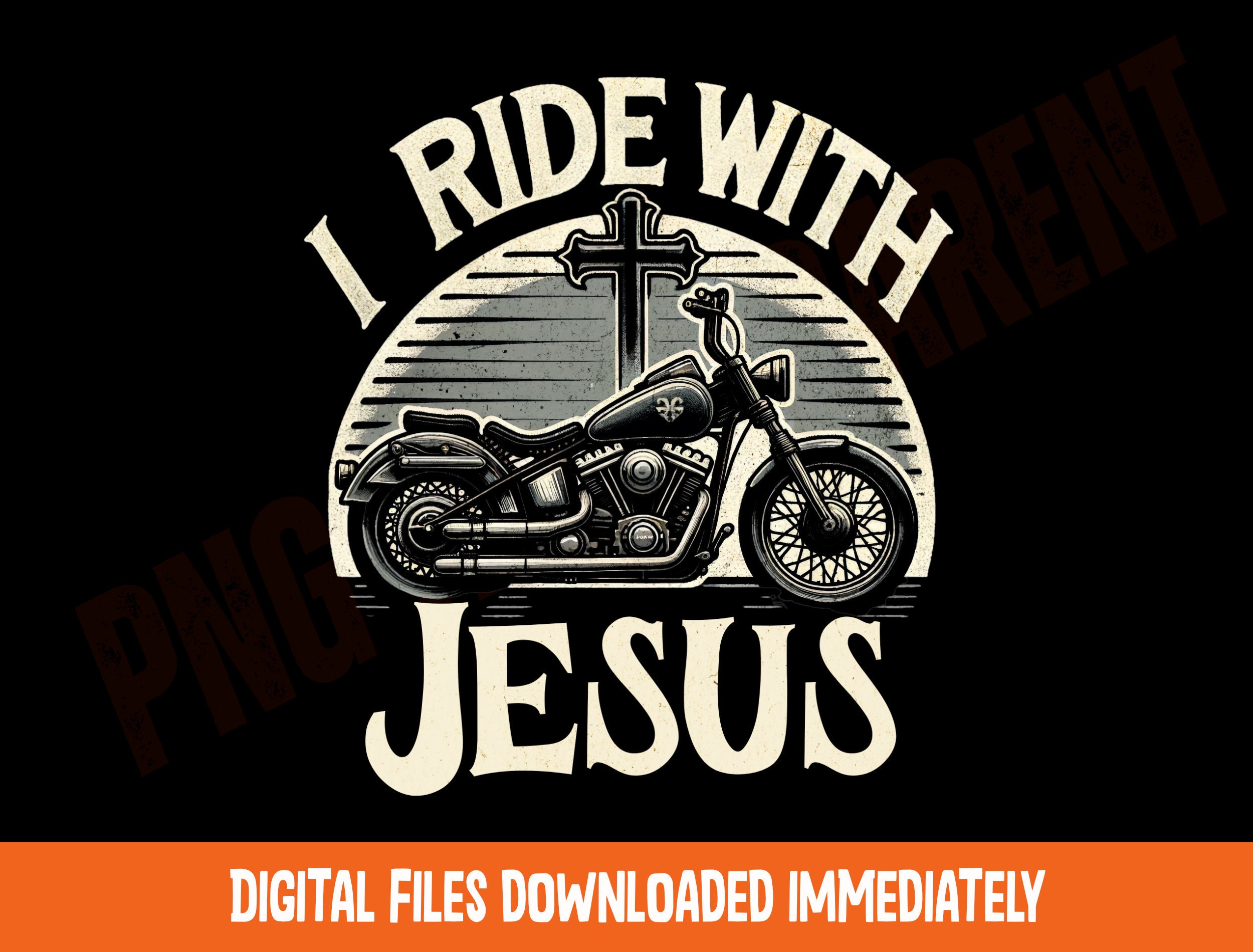 Classic Motorcycle Png, I Ride With Jesus Png, Christian Classic Motorcycle Png, I Ride With Jesus Png, Christian