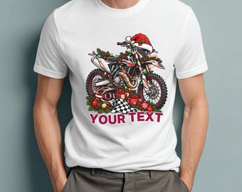 Custom Christmas Dirt Bike PNG, Racing Motorcycle Clipart (Digital Download)