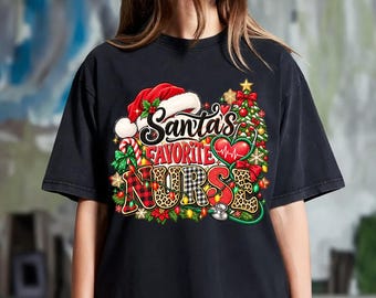 Santa's Favorite Nurse Christmas PNG - Sublimation Design (Digital Download)