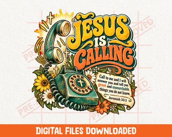 Christian PNG with Jesus Is Calling and Bible Verse PNG Faith Design png