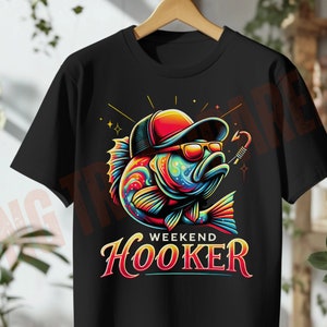 Neon Fish PNG | Weekend Hooker Fishing Clipart | Funny Angler Digital Art | Colorful Bass Sublimation Printable | Fast Download Retro Fishing PNG Design | Weekend Hooker Bass Graphic | Funny Angler Clipart Art | Colorful Sublimation Printable | Download Instantly