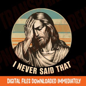 Meme engraçado de Jesus em PNG: Design de humor cristão (Download digital) imagem 2