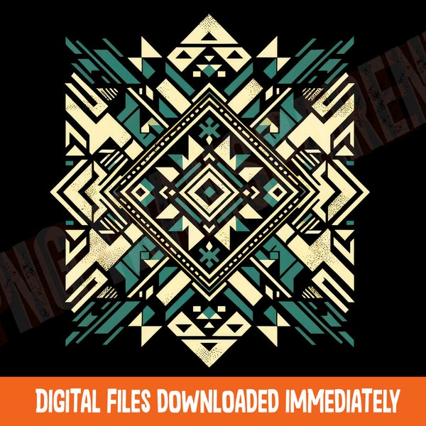 Aztec Pattern PNG, Sublimation Design, Country Western PNG, Tribal Print png, Aztec distressed png