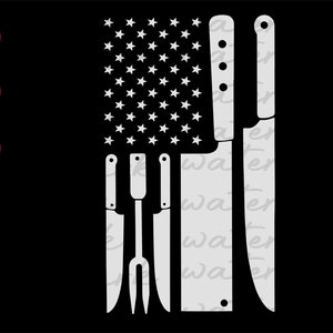 Chef Knife US Flag SVG: Kitchen Clipart (Digital Download)