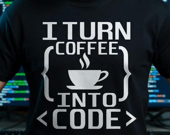 Convierto café en código SVG, programador informático divertido codificando SVG