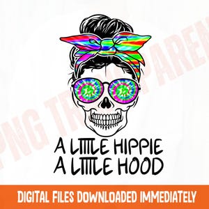 Mamá Calavera Hippie PNG: Diseño de sublimación tie-dye (Descarga digital)
