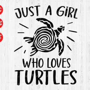 Turtle Lover SVG: Sea Turtle Ocean Girl Design (Digital Download)
