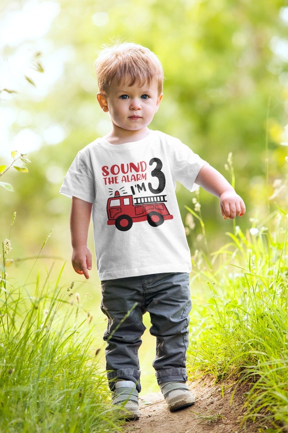 Kids 3rd Birthday Fire Truck Fireman 3 Years Old Shirt Kids 3rd Birthday Fire Truck Fireman 3 Years Old Shirt