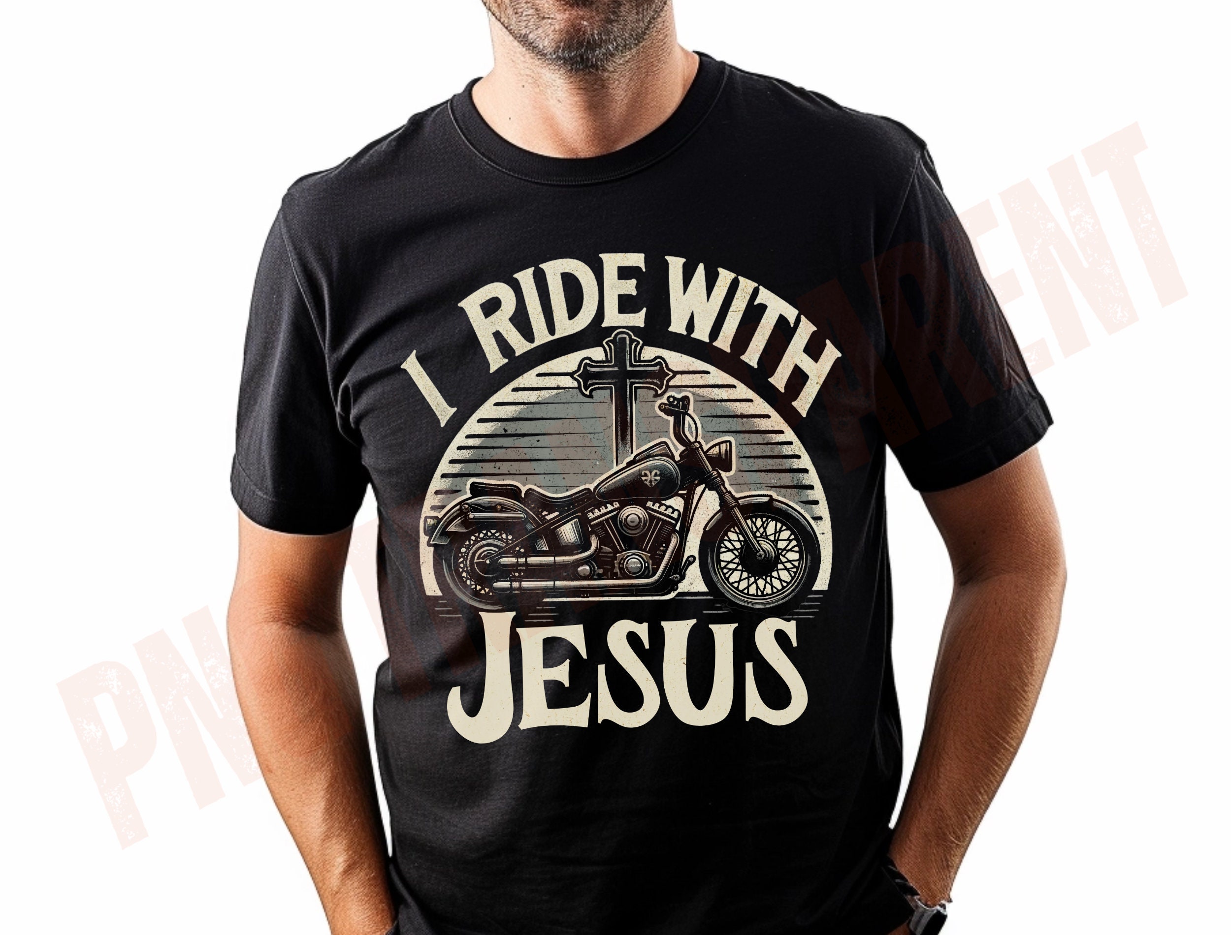 Classic Motorcycle Png, I Ride With Jesus Png, Christian Classic Motorcycle Png, I Ride With Jesus Png, Christian