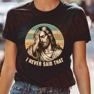 Meme engraçado de Jesus em PNG: Design de humor cristão (Download digital) imagem 3