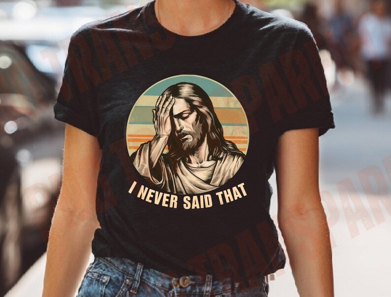 Meme engraçado de Jesus em PNG: Design de humor cristão (Download digital) imagem 3