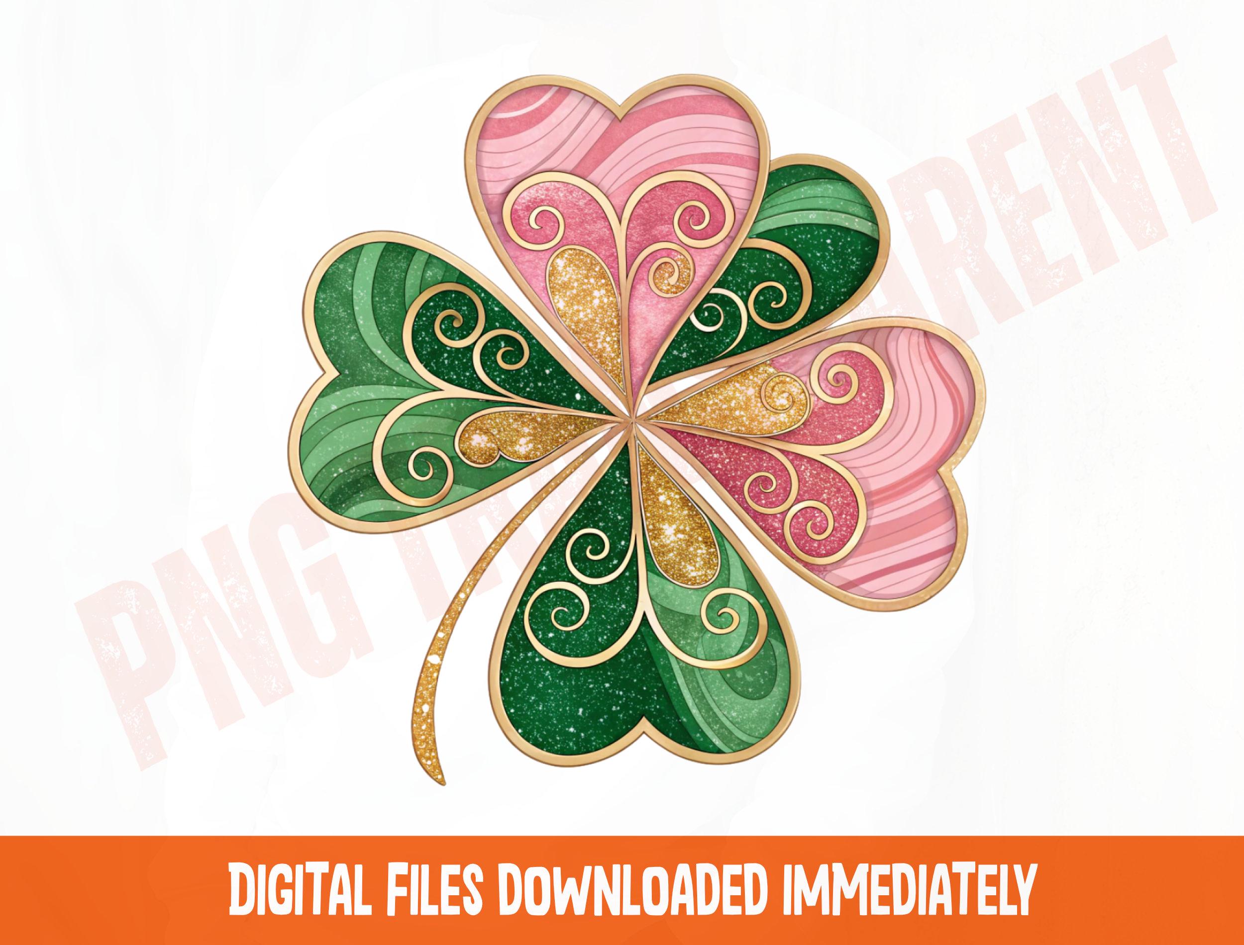 キラキラ渦巻きシャムロックPNG：聖パトリックの日の昇華 - Etsy 日本, image size:2500x1900