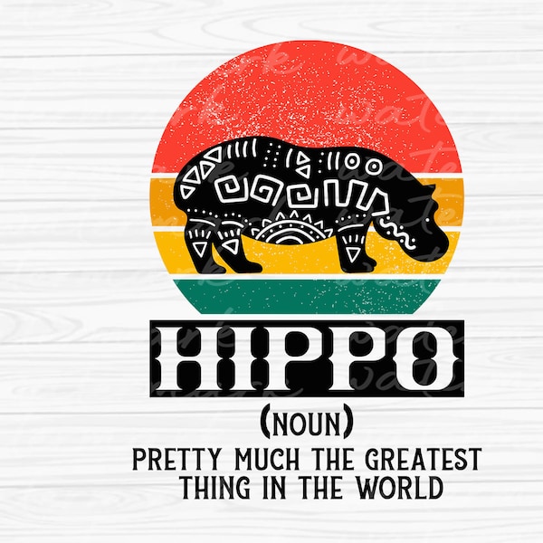 Vintage Hippo svg, Hippopotamus svg Cut File