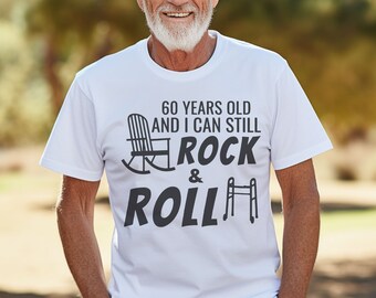 60th Birthday PNG: 60 Years Old Rock and Roll Design (Digital Download)