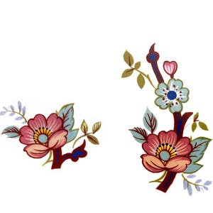 May include: Two floral designs, one with a single pink flower and the other with a pink flower and a blue flower. The designs are labeled "Style A" and "Style B".