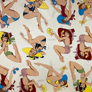 Vintage &quot;Play Girl&quot; Pinups: Ceramic Decals, Water Mount, Kiln-Fire (Sheet of 18)