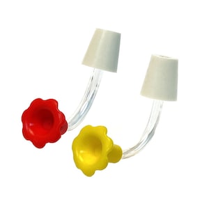 Red OR Yellow Floral Hummingbird Feeder Tubes and Stoppers (Pkg/3) Make Your Own Bird Feeders!