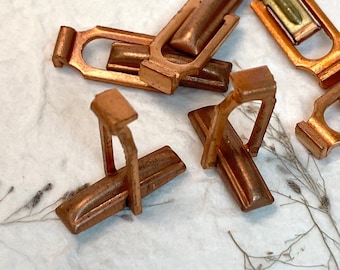 Gemelli vintage: rame e ottone grezzi, lotto di 12 (6 paia)