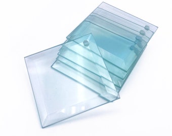 3" Square Diamond Glass Suncatcher Tiles with Beveled Edges & Pre-Drilled Hole (Lot of 6)