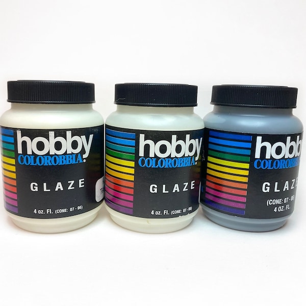 Colorobbia Glaze (4 oz Jar) for Ceramics: Transparent, Black, or Artic White