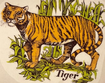 TIGER Ceramic Decals: Vintage, Water-Mount, Kiln-Fire (Available in 2 sizes)