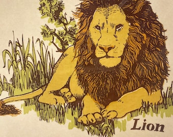 4-1/4" Lion Ceramic Decals: Vintage, Water-Mount, Kiln-Fire (Lot of 6)
