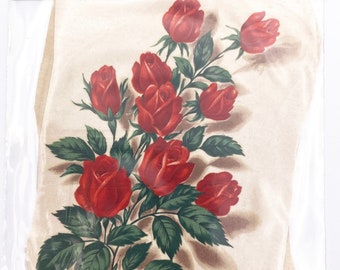 4-1/4" Vintage Ceramic Decals "American Beauty" : Vintage Water-Mount, Kiln-Fire (Lot of 12)