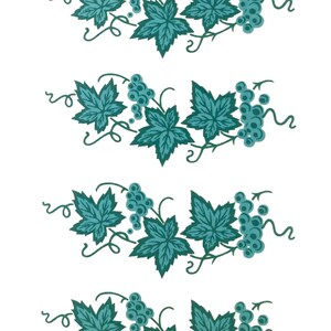 Green Grape Vine 2-1/2" L Ceramic Decals: Vintage, Water-Mount, Kiln-Fire (Lot of 40)