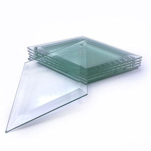7&quot; x 4&quot; Diamond Glass Suncatchers with Beveled Edges & Pre-Drilled Hole (Lot of 6)