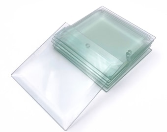 4" Square Glass Suncatcher Tiles with Beveled Edges & Pre-Drilled Hole (Lot of 6)