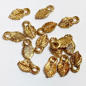 40 Stück Vergoldete Biberschwanz Bails: Vintage Blattförmiger Anhänger/Spacer, Schmuckzubehör 7/16 Zoll (11mm)