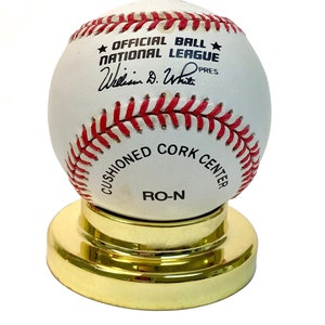 Display Bases for Baseballs and Spheres: Circular Gold Plastic (Lot of 6)