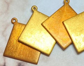 Blank Solid Metal Charms, 3/4" Diamond Drop Pendants: Vintage Jewelry Supplies (Lot of 12)