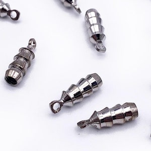 Bolo Tips 3/4&quot; with Loop, Silver Finish: Vintage Jewelry Findings, Lot of 12 (6 pairs)