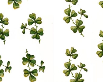 Collection of "Shamrocks" Ceramic Decals: Vintage Water-Mount, Kiln-Fire (Available in 3 styles)