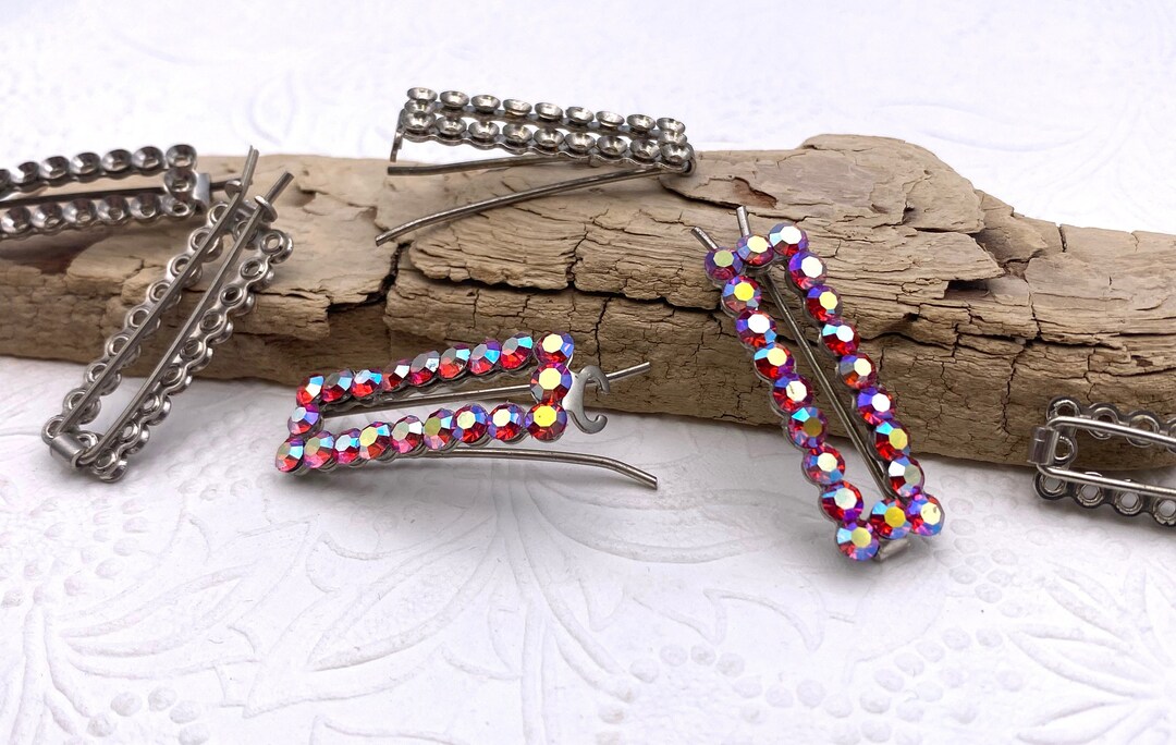Vintage Small Hair Barrette Kit With Blank Settings (lot of 6) and Your ...